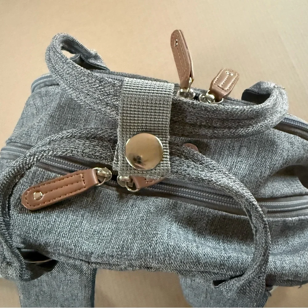 Ruvalino Gray Diaper Backpack Bag